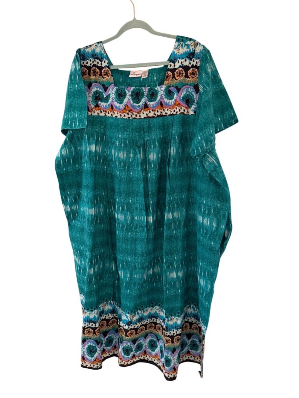 Loungees Womens Embellished Short Sleeve Pockets Lounger House Dress Size 3X New